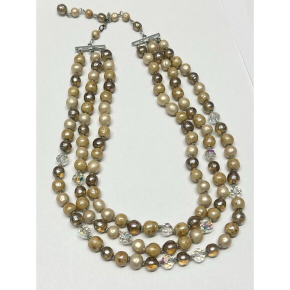 Japan vintage beaded multi strand necklace - Picture 4 of 5